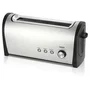 Haeger Tostador de Pan 1 Ranura Larga 1000W, 6 Niveles de Tostado, Función Recalentar y Descongelar, Exterior Acero Inoxidable